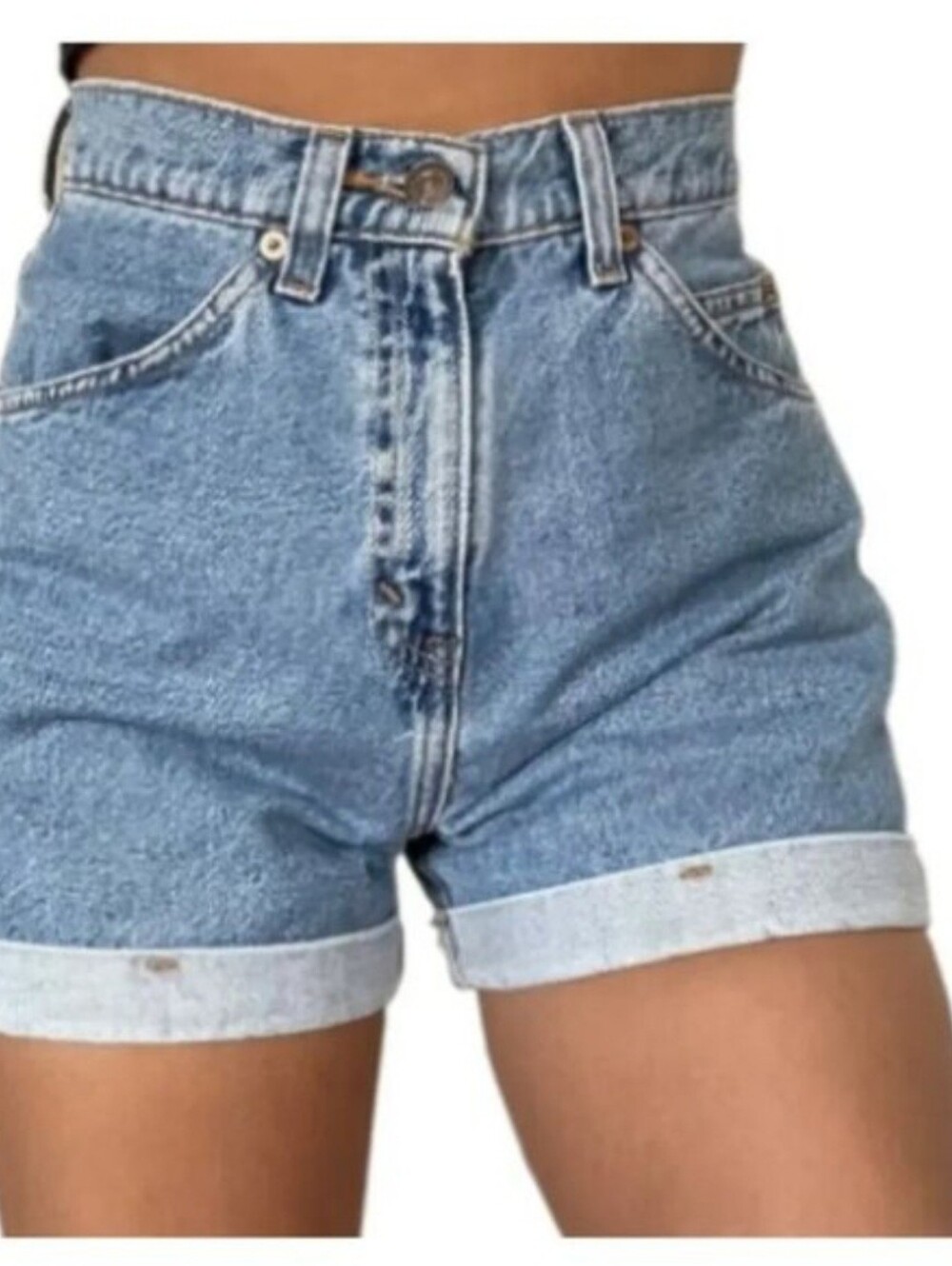 Made in USA Levis 954 Vtg Highwaisted Denim Jean Shorts 27 28 Womens Orange Tab
